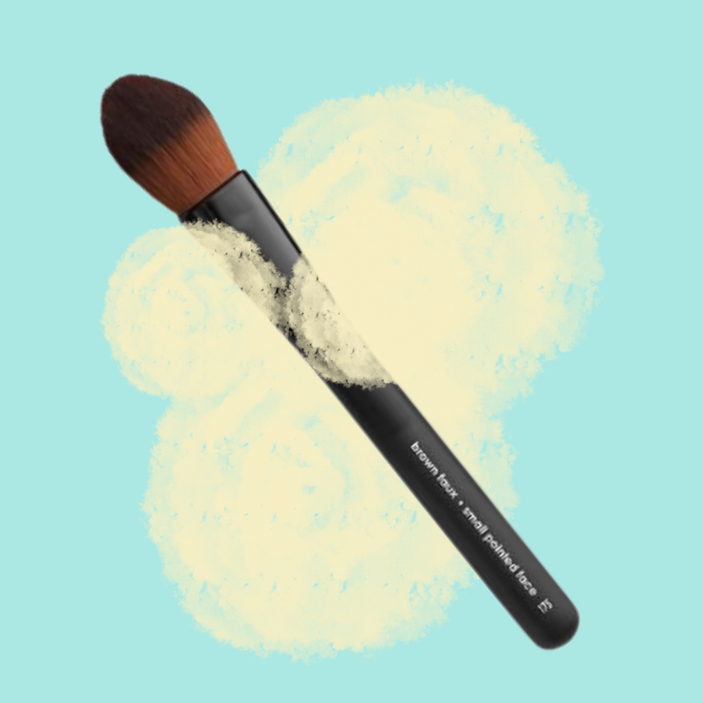 Brown Faux Small Pointed Face/Blush Brush #175