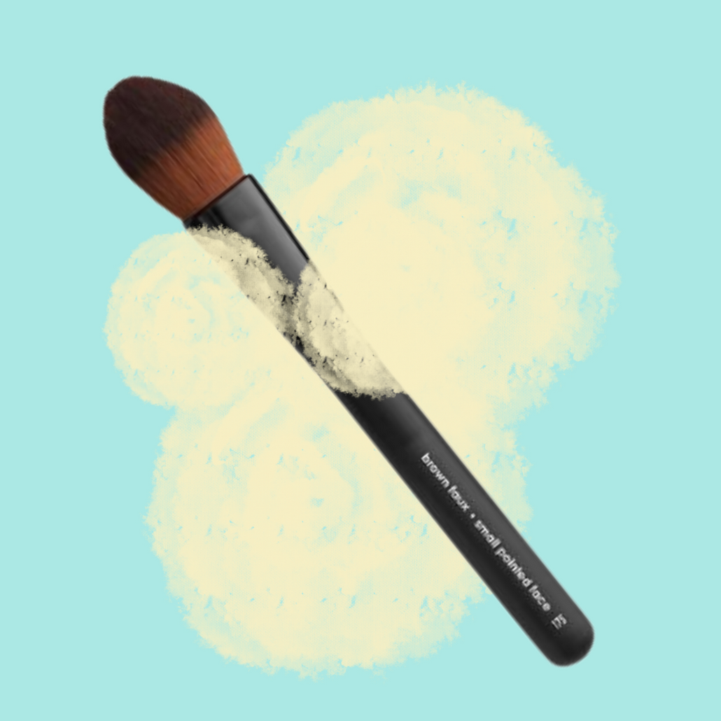 Brown Faux Small Pointed Face/Blush Brush